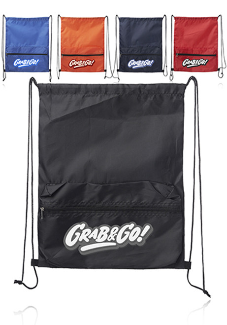 Augusta Drawstring Backpacks with Front Pocket