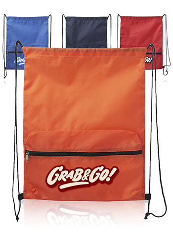 Augusta Drawstring Backpacks with Front Pocket