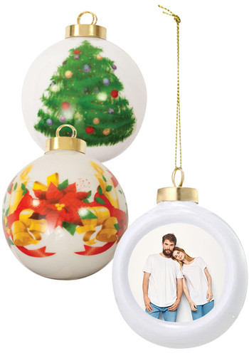 Sublimated Ceramic Ball Christmas Ornament
