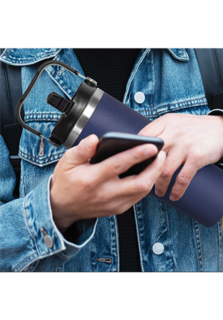 30 oz Insulated Mug with Handle and Straw