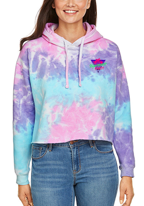 Tie-Dye Ladies Cropped Hooded Sweatshirt