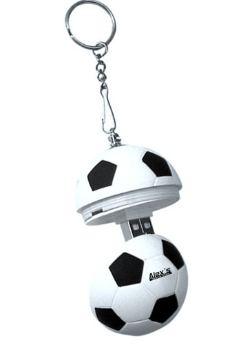 4GB Soccer Shaped USB Flash Drive with Keyring