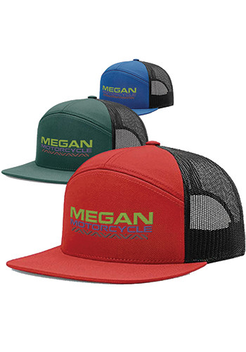 7-Panel Flat Bill Trucker Cap