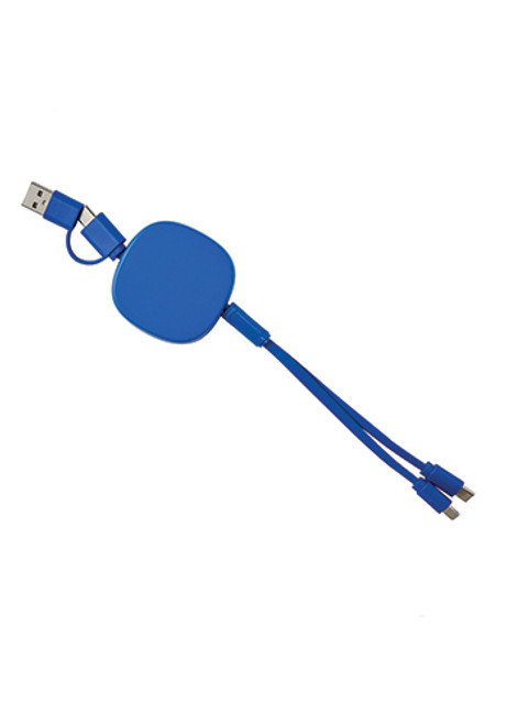 Dual Input 3-in-1 Bamboo Retractable Cable
