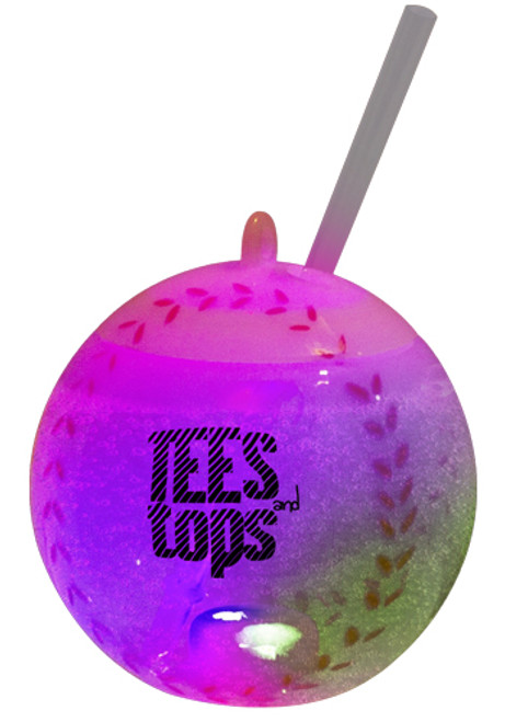 18 oz Light Up Baseball Cup With Lid and Straw