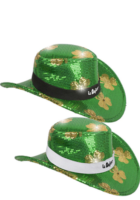 Shamrock Light Up Sequin Cowboy Hat
