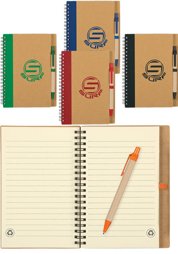 Eco-Inspired Spiral Notebook and Pen