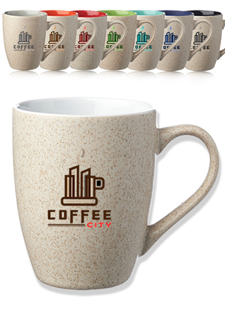 10 oz. Sesame Speckled Two Tone Coffee Mugs