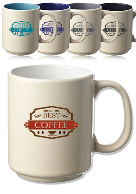 13 oz. Santos Matte Two Tone Coffee Mugs