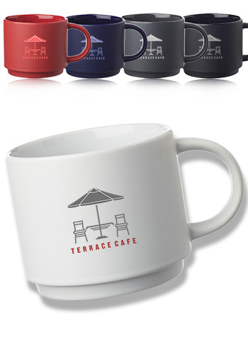 14 oz. Stackable Ceramic Mugs