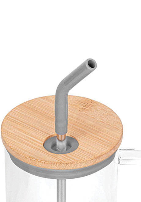 32 oz Glass Tumbler with Handle and Straw