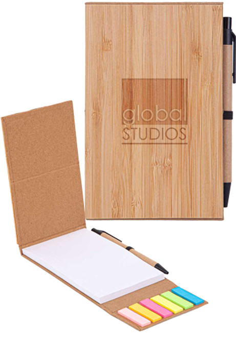 Bamboo Notepad with Sticky Note and Pen