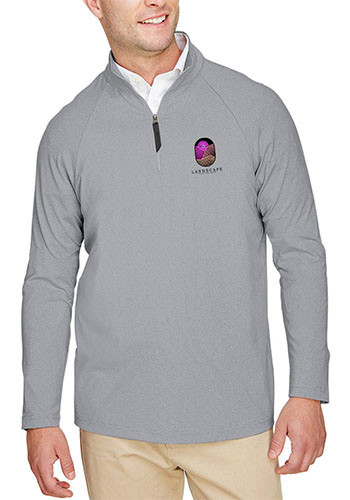 Devon & Jones Men's Micro-Stripe Quarter-Zip