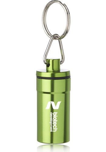 Metallic Aluminum Pill Bottle Keychains
