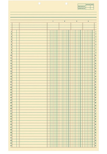 1 Pack of 12 Columnar Pads with Four-Columns