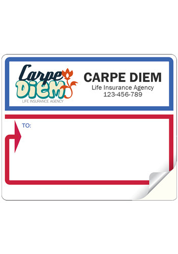 Mailing Label with Blue and Red Border