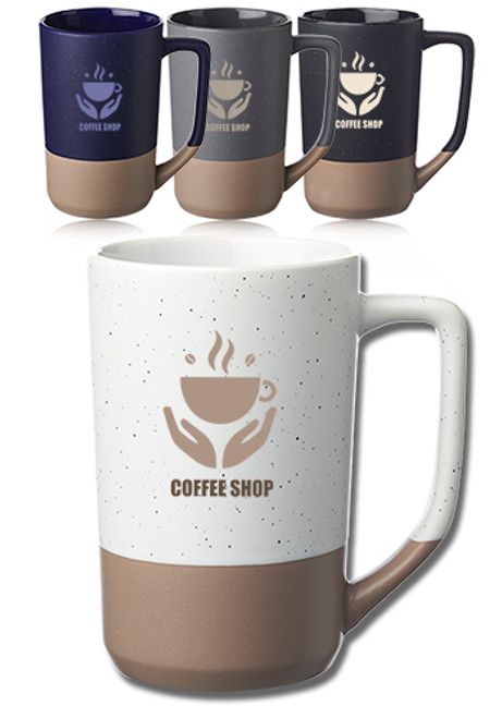 17 oz. Speckle Glazed Two Tone Ceramic Mugs