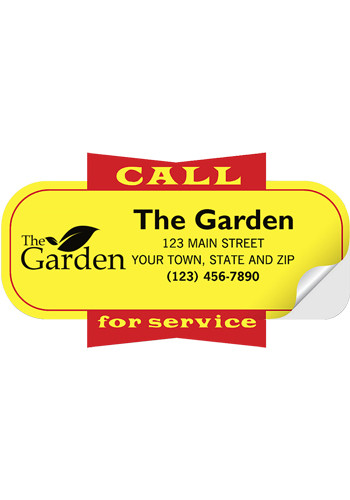 Call for Service Yellow Padded Label