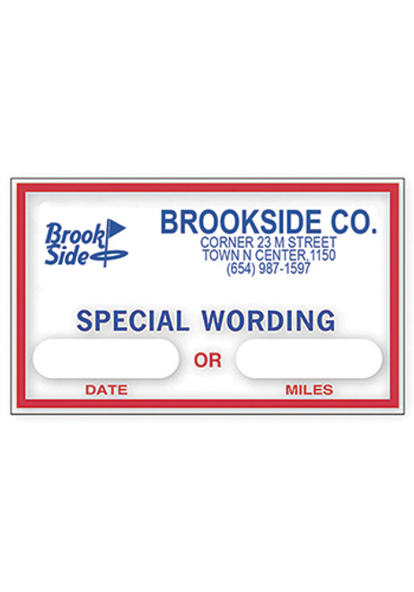 Removable Windshield Label with Special Message Removable Windshield Label with Special Message