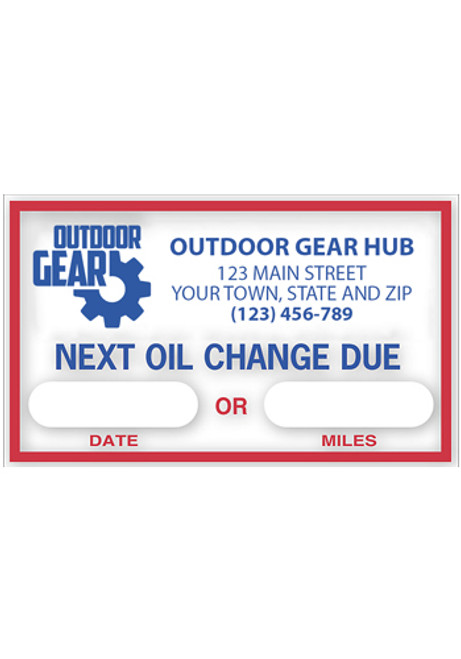 Next Oil Change Due Removable Windshield Label Next Oil Change Due Removable Windshield Label