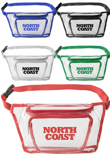 Clear Fanny Pack with Two Zipper Pockets