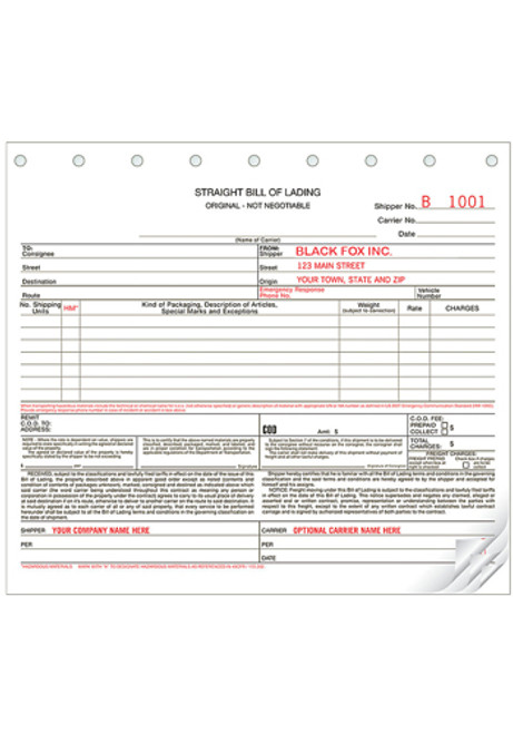 3-Part Small Carbonless Bills of Lading 3-Part Small Carbonless Bills of Lading