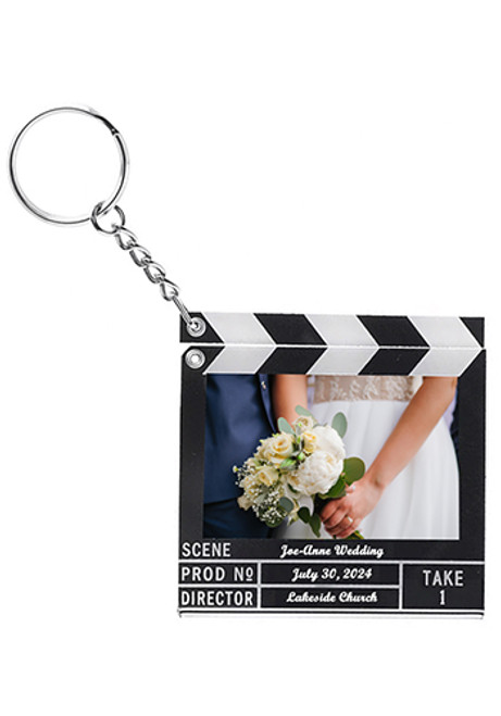 Clapboard Slip-In Photo Keytag