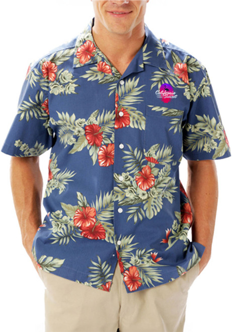 Blue Generation Adult Floral Print Camp Shirts