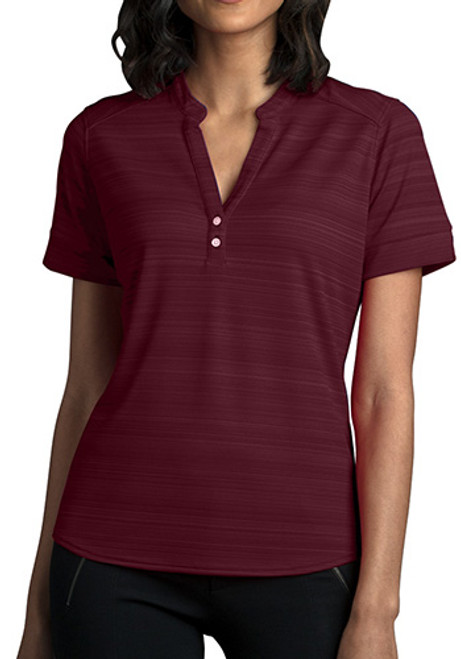 Womens Vansport Strata Textured Henley Polo Shirts