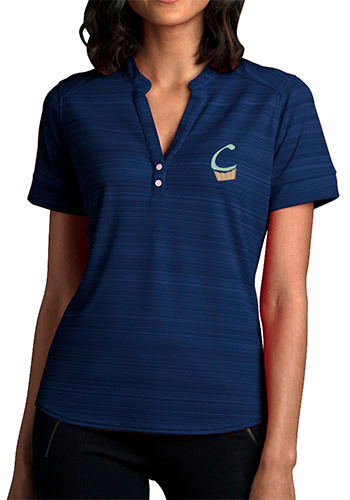 Womens Vansport Strata Textured Henley Polo Shirts