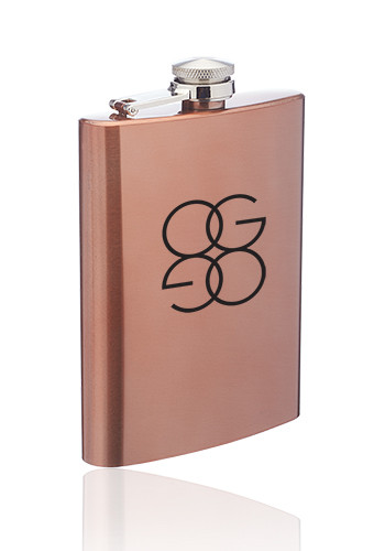 8 oz. Copper Coated Gran Torino Hip Flasks
