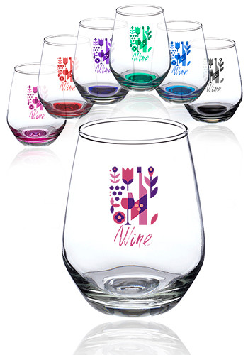 12 oz. Silicia Stemless Wine Glasses
