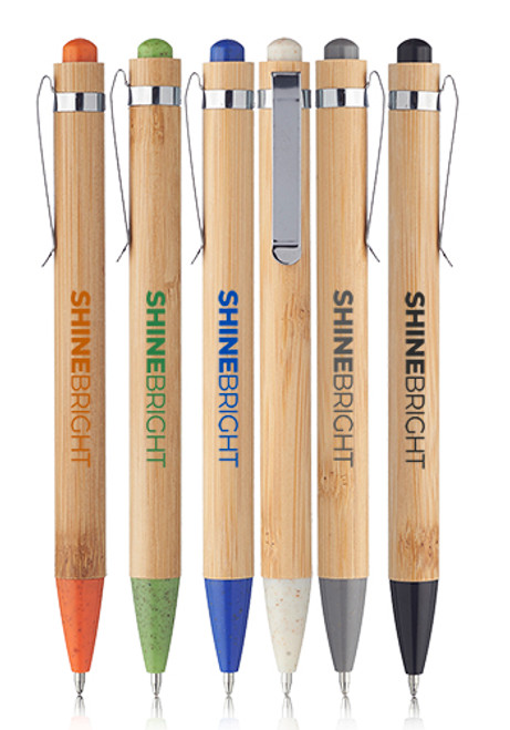 Wheat Straw Ball Point Pens with Bamboo Barrel
