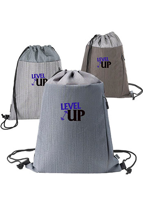 Recycled RejuVe MOTO Heather Drawstring Bag Recycled RejuVe MOTO Heather Drawstring Bag