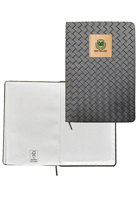 Woven Notebook With Bamboo Accent