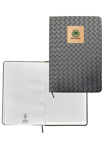 Woven Notebook With Bamboo Accent