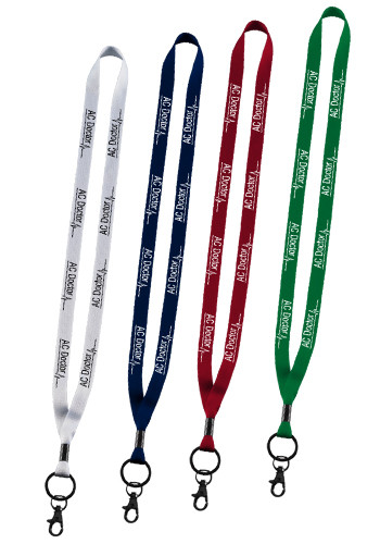Half Inch Polyester Lanyards with Metal Bulldog Crimp