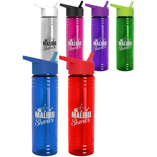 24 oz Slim Fit Water Bottles with Flip Straw Lid
