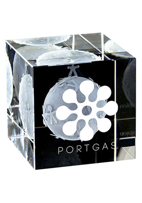 Large Flat Cube 3D Crystal Award