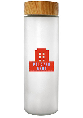 22 oz. Bamboo Pattern Frosted Glass Bottle