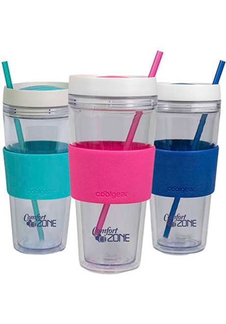 24 oz Cool Gear® Callisto Chiller Clear Straw Bottle 24 oz Cool Gear® Callisto Chiller Clear Straw Bottle