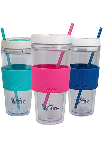 24 oz Cool Gear® Callisto Chiller Clear Straw Bottle