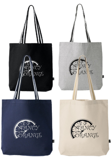 Deluxe Canvas Tote Bag with Striped Handles Deluxe Canvas Tote Bag with Striped Handles