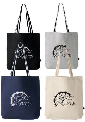 Deluxe Canvas Tote Bag with Striped Handles