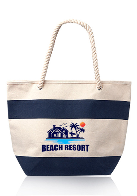 Striped Canvas Tote Bags Printed with Logo Striped Canvas Tote Bags Printed with Logo