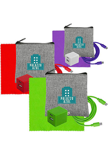 Recycled A+C Cable and Wall Charger Cloth Set