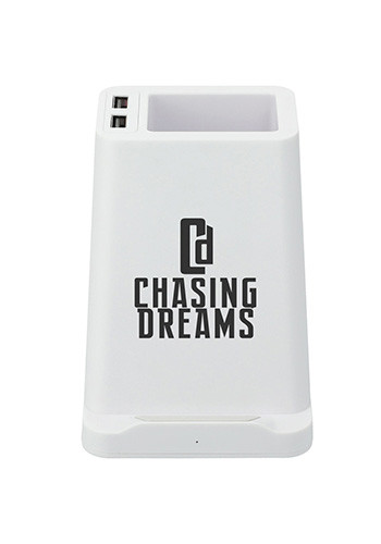 Wireless Charging Pen Holder with Dual Outputs