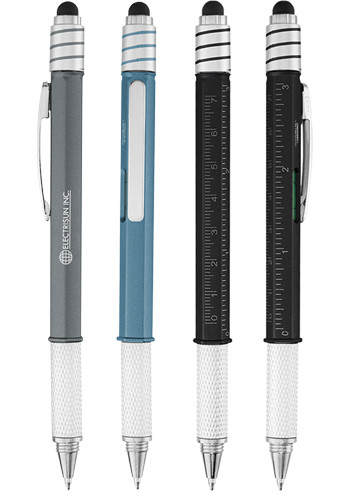 Recycled ABS Spin Top Stylus Ruler Pen