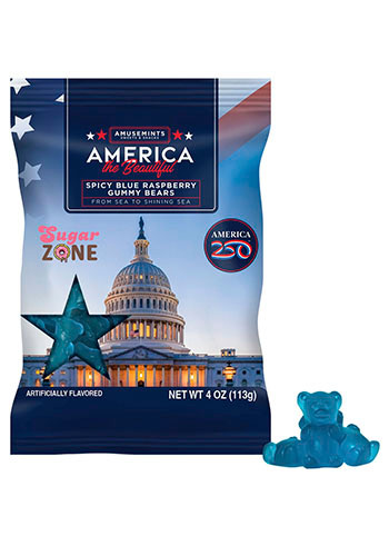 USA 250th Anniv Blue Raspberry Gummy Bears Digibag