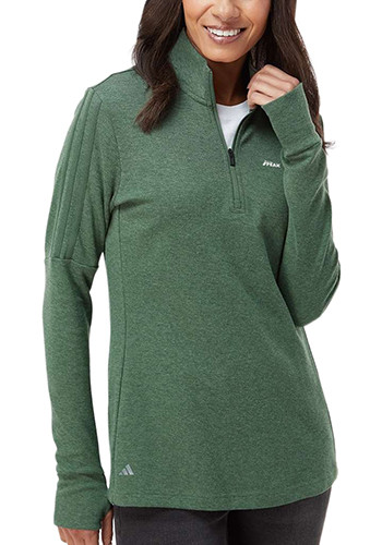 Adidas Women's 3-Stripes Quarter-Zip Sweater Pullover
